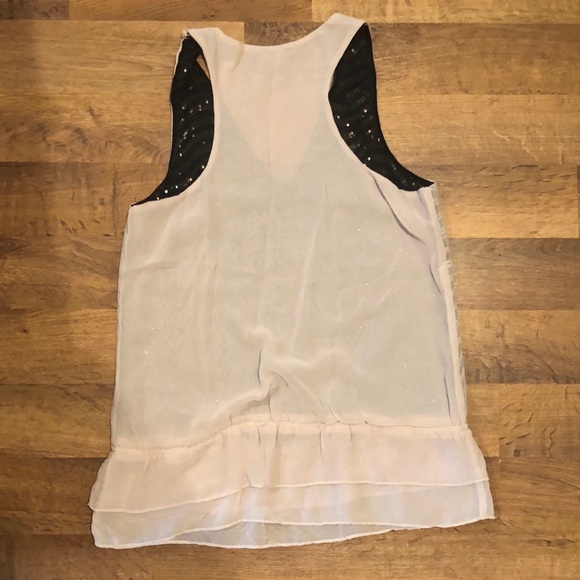 PURE SUGAR Chiffon and Sequin Racerback Tank -M - Picture 4 of 5